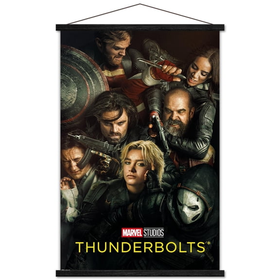Marvel Thunderbolts (2025) - Teaser One Sheet Wall Poster with Magnetic Frame, 22.375" x 34"