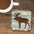 thumbnail image 3 of Moose Wooden Cork Coasters Gift Set of 4 by Nature Wonders | Nature Wildlife Decor - 8198222-9C-S4, 3 of 8