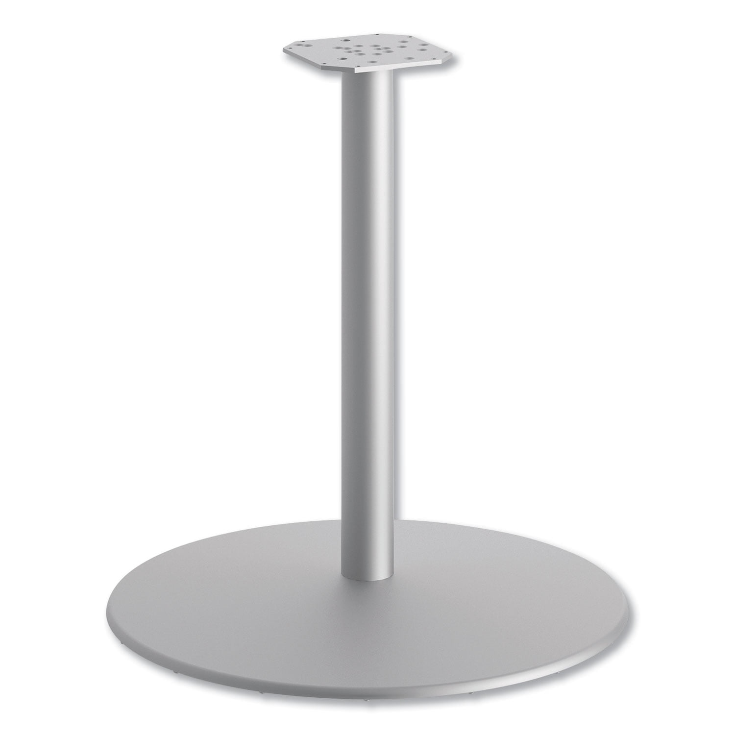Hon Between Round Disc Base For 30" Table Tops, Textured Silver
