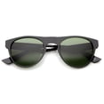 thumbnail image 1 of sunglassLA Unisex Men's Flat Metal Frame Keyhole Nose Bridge Horn Rimmed Aviator Sunglasses 51mm (Black / Green) - 51mm, 1 of 4