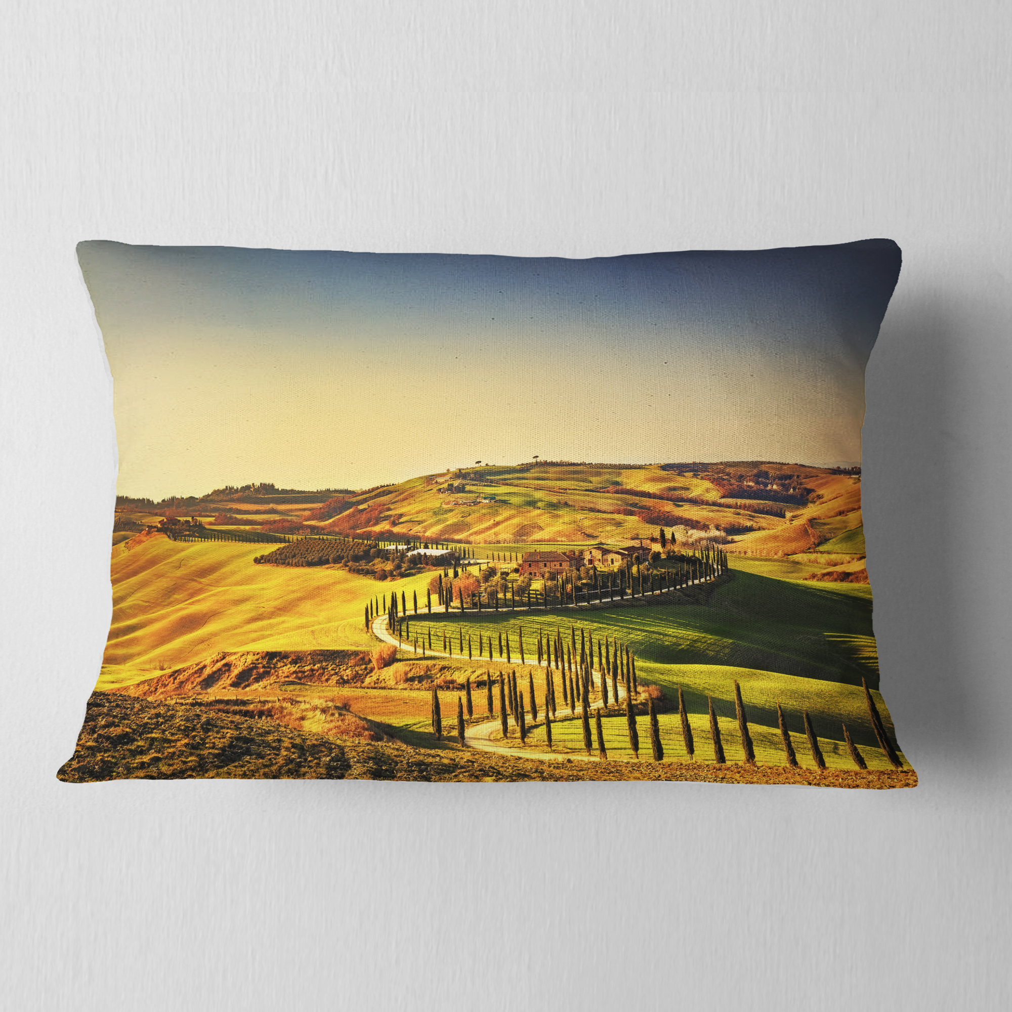 Designart 12" x 20" Green Polyester Throw Pillow