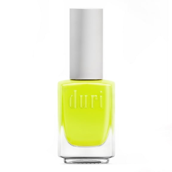 Duri Nail Polish, 158N Atomic Neon Yellow, Matte Finish, Semi-Sheer Coverage, Made in USA, 0.45 Fl Oz