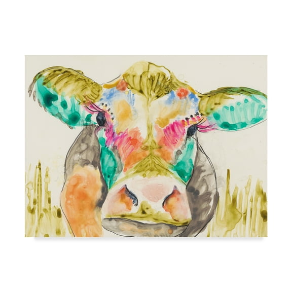 Trademark Fine Art 'Hifi Cow I' Canvas Art by Jennifer Goldberger