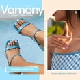 thumbnail image 4 of Vamony Press on Toe Nails Finger Nails Set, 56 Pcs Short Square Shapes Fake Nails, Artificial Nails for Girls Women, Blue White Diamonds Fake Nails, Full Cover False Nails Set Manicure Pedicure Gift, 4 of 10