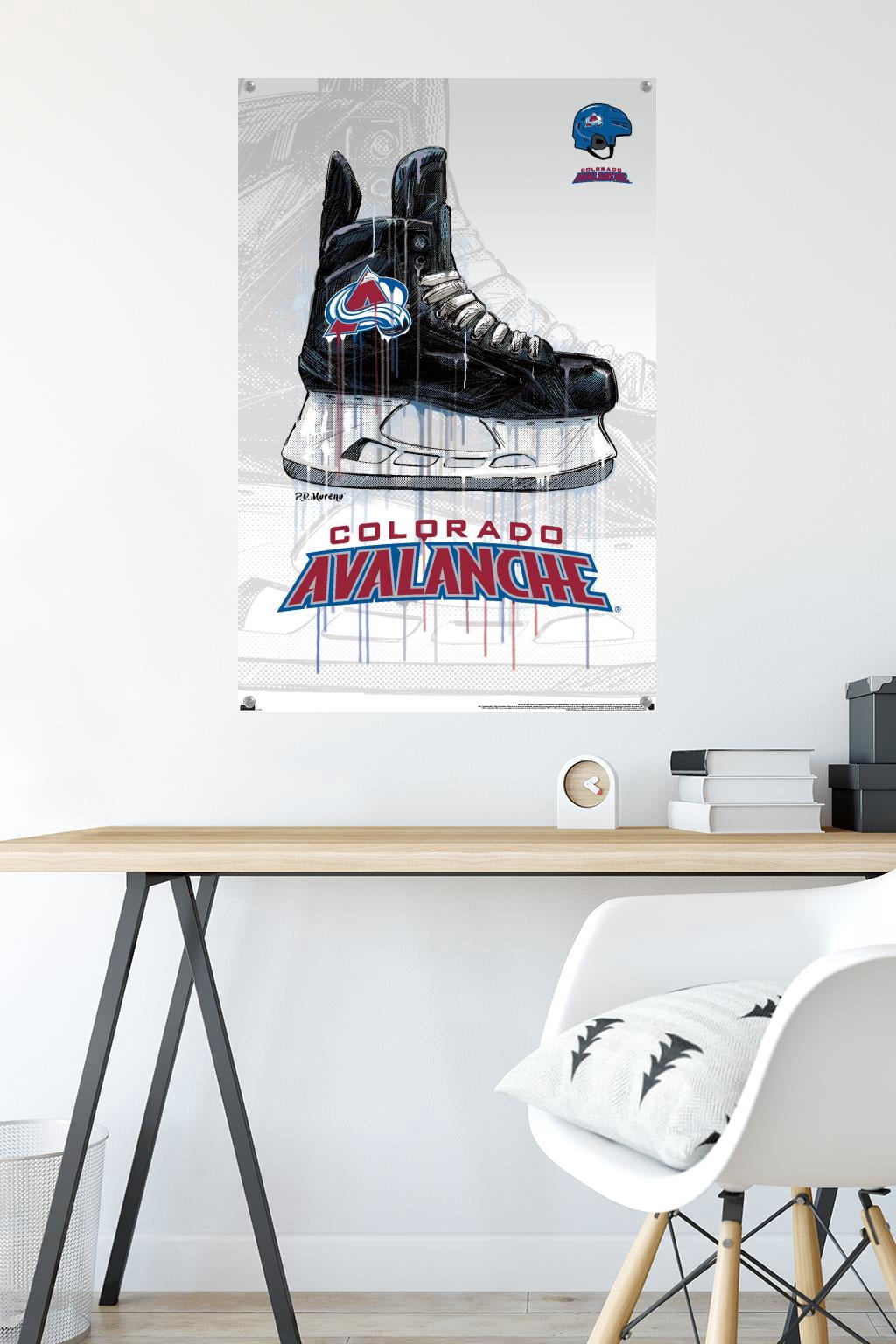 NHL Colorado Avalanche - Drip Skate 21 Wall Poster with Pushpins, 22.375" x 34"