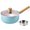 Blue, variant on Japanese cooking pot, non-stick cooking pot with two spouts, milk sauce pot with glass lid for preparing sauces, ramen and hot milk