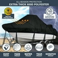 thumbnail image 3 of Knox CCC22-BK Center Console Built-In Outboard Motor Cover, 600D Waterproof Trailerable Boat Cover with Tie-Down Straps & Storage Bag, Fits Boats 20 - 22 ft. Long & 106 in. Beam Width, Black, 3 of 7