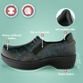 thumbnail image 3 of Hawkwell Pro Leather Nurse Clogs for Women - Lightweight Slip Resistant Arch Support Healthcare Professional Nursing Shoes Work Clog,Black blue,US 8.5, 3 of 8