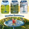 thumbnail image 3 of SPECSTAR Bird Bath, 28 inch Height Polyresin Lightweight Antique Outdoor Garden Birdbath Blue, 3 of 7