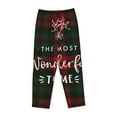 thumbnail image 4 of Junzan Wonderful Time Christmas Women'S Pajama Pants Drawstring Comfy Sleep Bottoms With Pockets, 4 of 9
