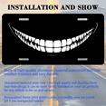 thumbnail image 3 of 1 Pcs 2D Flat License Plate Covers & Frames, Scary Grin For Decorative Front, Waterproof For Decoration Aluminum License Plate Covers & Frames Cover For Men Women, 12" X 6", 3 of 7