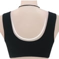 thumbnail image 4 of Gymayou Front Button Wireless Bra for Middle Aged Mom Vest Style Easy Front Snap No Underwire Comfort Bra for Elderly Women Daily Sleep Home Underwear Black 44, 4 of 4