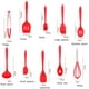 thumbnail image 2 of Juego de utensilios de cocina de silicona, cucharas de cocina, espátulas, pinzas, cucharas espumaderas, cucharones de sopa, batidores, pinzas para espaguetis. (Rojo) JM, 2 of 5