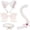 White, variant on Slccxzc 4Pcs Cat Ears Design Headband Set with Gloves, Choker, Tail for Party
