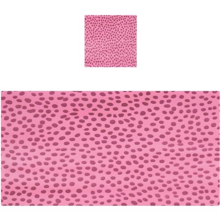 Hotbar Pink Leopard Print Bath Towels Soft Absorbent Bath Towels Cotton Quick Dry Bath Towel Set of 2 for Home Hotel Bathroom Spa