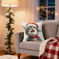 thumbnail image 4 of Christmas Pillow Cover 18x18in – Multicolor Linen Cushion with Watercolor Cat & Tree Print for Sofa, Bed, Window Holiday Home Decoration, 4 of 5