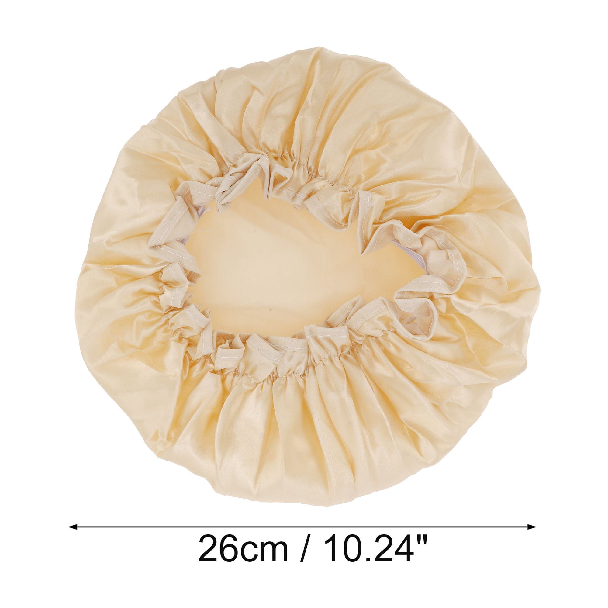 Unique Bargains Women Double Layer Shower Cap 1 Pc Champagne