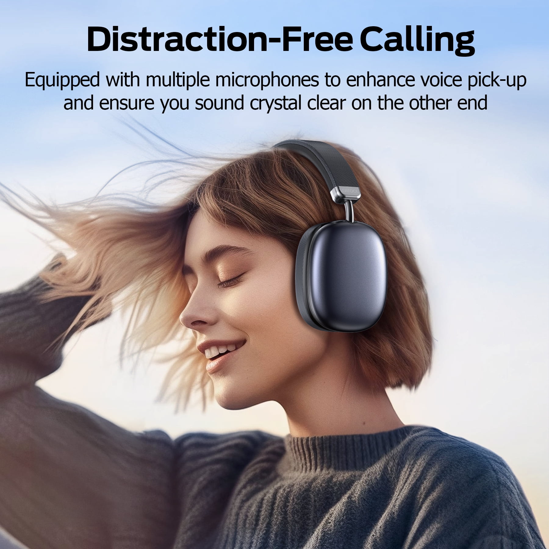 Bluetooth Headphones Over Ear, 65Hrs Playtime Wireless Headphones,Bass Boosted by 90%,Lightweight Headset with Deep Bass, Clear Call with 4 Noise Cancelling Mics,Low Latency for Travel Work Cellphone thumbnail 10