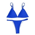 thumbnail image 4 of MDUKONU Thong Bikini Sets for Women Two Piece Swimsuits Bathing Suit Triangle Top String Swim Suits 2026 S Blue, 4 of 4