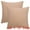 Light Brown, variant on Unique Bargains Set of 2 Solid Soft Cushion Pillow Covers White 18" x 18"