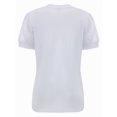 thumbnail image 2 of Womens Casual Cropped T Shirts V Neck Swiss Dot Puff Sleeve Crop Tops Summer Loose Basic Tees Tshirts, 2 of 5