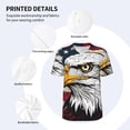 thumbnail image 3 of Rateoe American Bald Eagle Pattern Men’s Baseball Short Sleeve Polo Shirt, Midweight Men's Shirt Golf Shirt Polo Shirts Quick Dry Short-4X-Large, 3 of 7