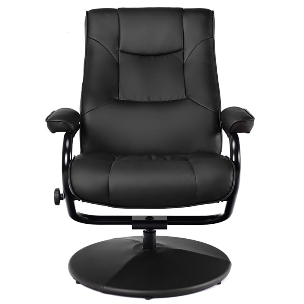 Finihen Swivel Recliner Chair, Swivel Lounge Chair Recliner with Ottoman, for Living Room, Bedroom, Black
