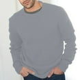 thumbnail image 2 of Entyinea Mens Sweaters for The Winter Long Sleeve Solid Color Basic Slim Fit Knitted Pullover Tees Gray M, 2 of 5