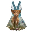 thumbnail image 5 of COEQINE Girls Tank Neck One Piece Swimsuit, V-Back Wide Strap Bathing Suit with Skirt for Kids 12-13 Years, Hawaiian Beach Swim Wear Dress Up for Girls, Cute Highland Cow Daisy, 5 of 8