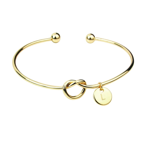 Valentine's Day Heart Pendant Knotted Letter Bracelet Fashion Open Shaped 26 Charm Bracelets for Women