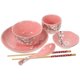 thumbnail image 3 of 6pcs Japanese Style Ceramic Tableware Set Household Cutlery Creative Ceramic Dinnerware Set (Pink), 3 of 4