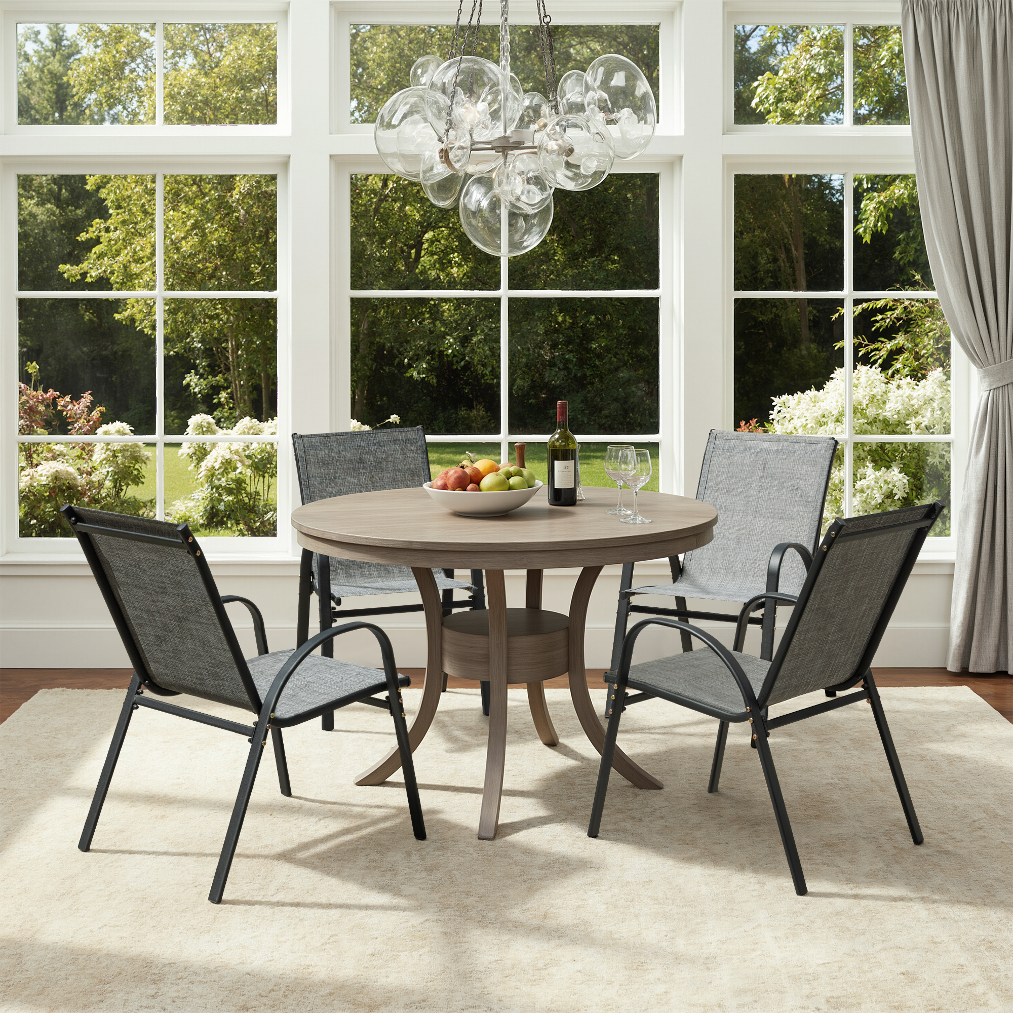 Vineego Dining Chairs Set of 4 Modern Kitchen Dinner Chairs with Metal Legs, Curved Armchairs Accent Chairs, Reading Chair, Bar Office Chair , Gray