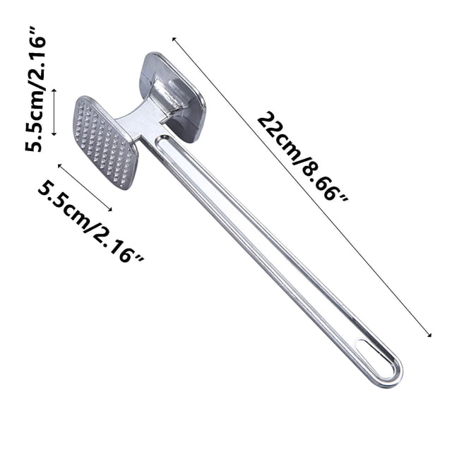 Aluminum Alloy Double-Sided Meat Tenderizer with Mirror-Polished Surface and Non-Slip Handle