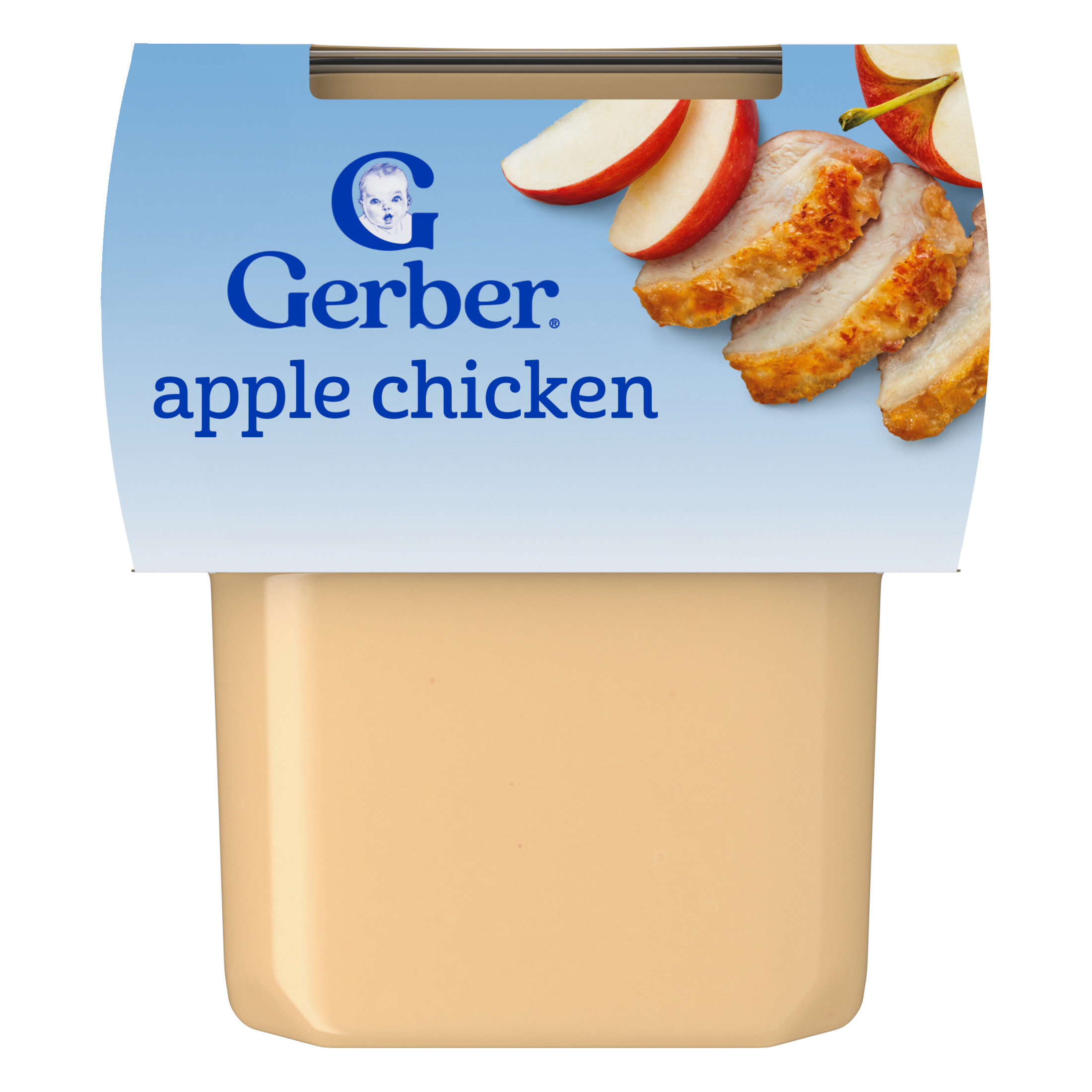 Gerber Stage 2 Baby Food, Apple Chicken Puree Tub, Baby Puree 8 oz