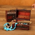thumbnail image 2 of MOMOJIA Wood Jewelry Organizers Portable Earring Display Box1eatherTexture for Home, 2 of 8