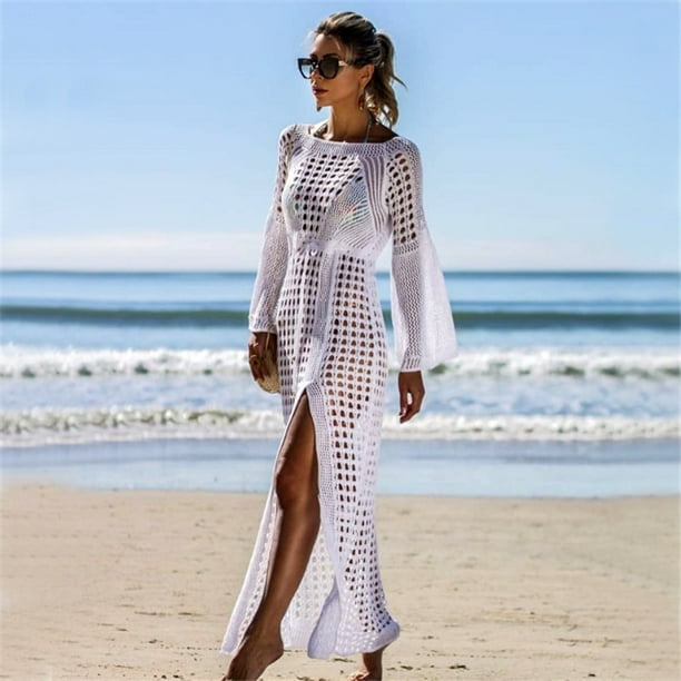 Boho Chic Vestido Blanco Playero Largo Moda Vestidos Playeros