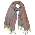 thumbnail image 4 of Peach Couture Women's Ravishing Reversible Jacquard Paisley Shawl Wrap Pashmina, 4 of 10
