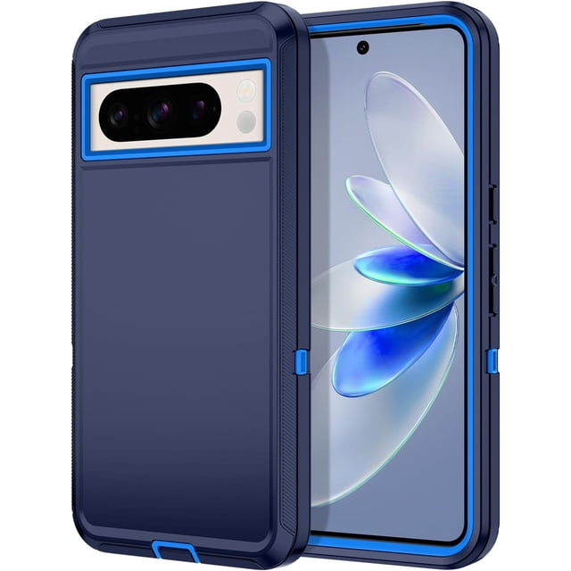 KOMI pour Google Pixel 8 Pro Étui Antichoc Robuste Protection Intégrale Résistant aux Égratignures Robuste Anti-Poussière/anti-Chute Étui à 3 Couches pour Google Pixel 8 Pro 6,7 Pouces, Bleu Marine