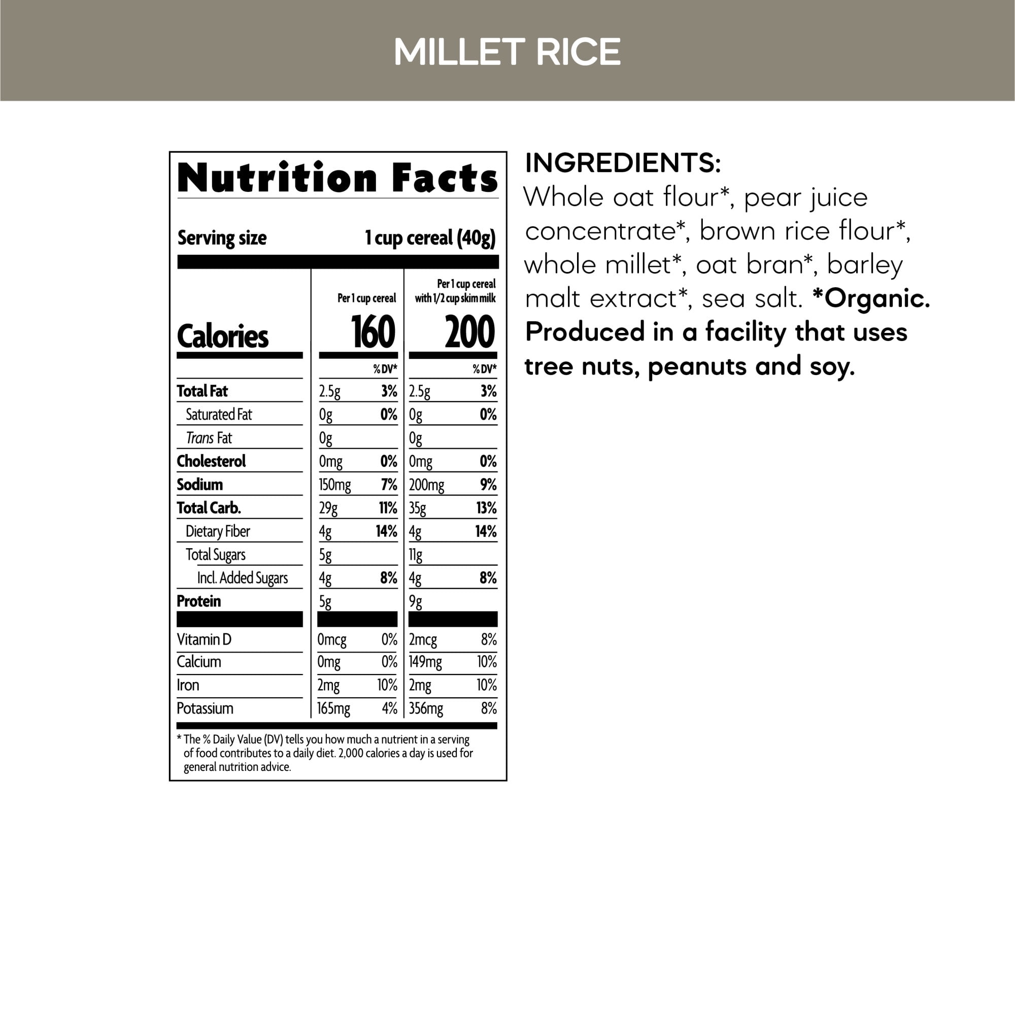 Nature's Path Organic Breakfast Cereal, Millet Rice Flakes, 32oz Bag