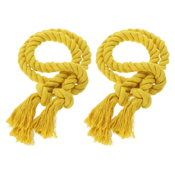 2Pcs Sujetadores de cortina de cuerda, 30" Sujetador de cortina de borlas de poliéster, Amarillo