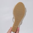 thumbnail image 6 of Fiaer Wedges Rhinestone Platform Sandals for Women Summer Bow Plus Size Open Toe Sandals Vacation Beach Boho Sandals Beige 8, 6 of 9