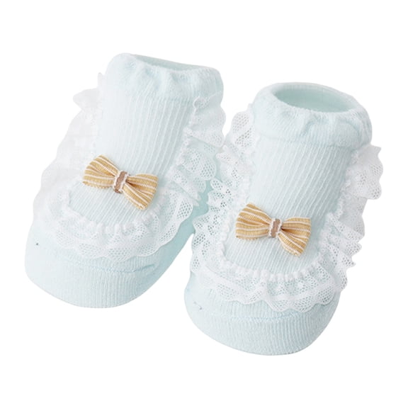 Quealent Socks for Girls 2024 Boys Socks Baby Socks Kids Long Stockings Cute Knee High Socks Light Blue,0-6 Months