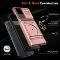 thumbnail image 5 of Case Designed for Motorola Moto G Stylus 5G 2025, Hybrid Back Case with Ring Stand & Hidden Card Slot & Support Magnetic Car Mount Shockproof Fall-Protection Slim Cover for Galaxy A36 5G, Rosegold, 5 of 7