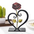 thumbnail image 4 of Lámpara de mesa con forma de corazón de rosa de metal con lámpara Regalo del día de San Valentín (a), 4 of 5