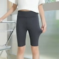 thumbnail image 4 of AherBiu Toddler Girls Clothes Teens Leggings Knee Length High Waisted Slim Fitted Activewear Athletic Shorts, 4 of 6
