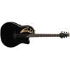 Ovation Elite Tx, Mid-Depth Cutaway, Solid Spruce Top, Black Textured Finish Guitar