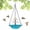 A_Blue, variant on Leutsin Solar Cascade Hanging Bird Bath Fountain, Outdoor Hanging Bird Bath with with Solars Pump & Glass Bowl, Large Humming Birds Bath for Outdoor Garden Yard Patio Decoration, Blue