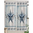 thumbnail image 5 of Texas Star Blue Living Room Curtains 2 Panel, Farmhouse Country Branches Wooden Grain Cafe Window Treatment, Extra Long Farmhouse Bedroom Bathroom Kitchen Curtains Drapes 104"x72", 5 of 6