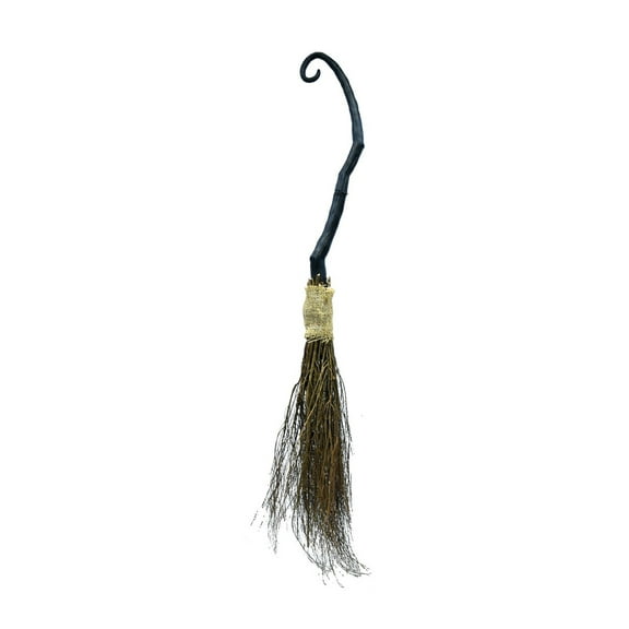 TreasureGurus Crooked Scary Witches Broom Stick Costume Accessory