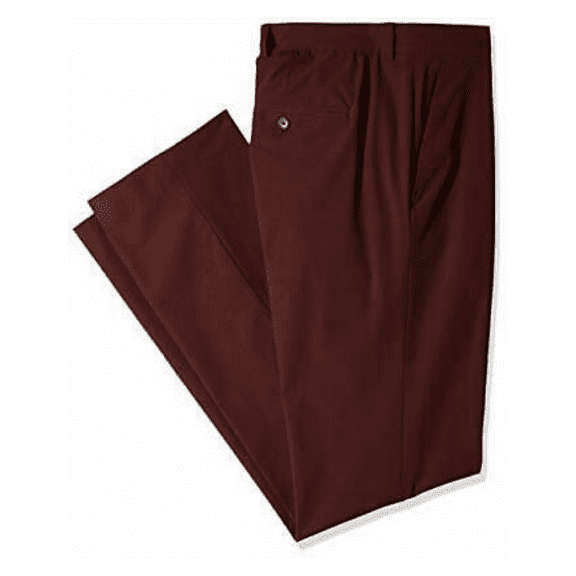 Perry Ellis Men's Solid Tech Pant Big Size, Port/DFB, 44W X 30L